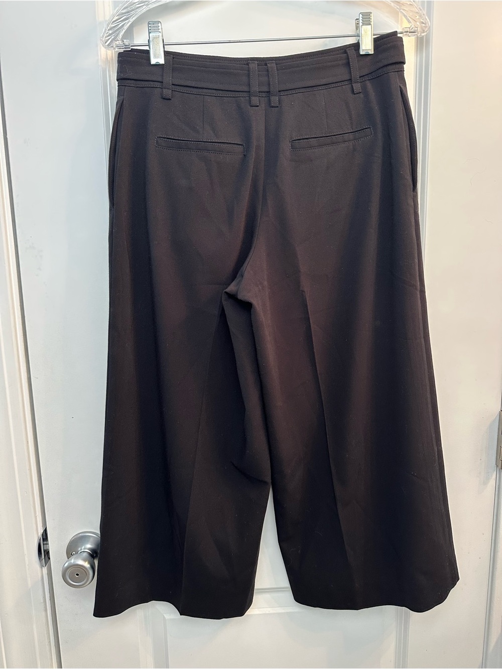 Anthropologie Women's Essential Culotte Black Wide leg with Belt - Picture 3 of 10